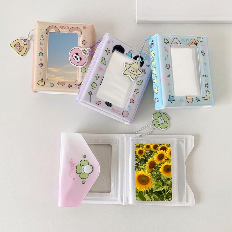 Cute Animal Theme Kpop Photocard Organizers 40 Pocket PVC Binder Book Mini Travel Photo Album with Charm for Fan Gift