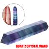 Natural Flourite Quartz Crystal Wand Colorful jewel Pure Point Healing