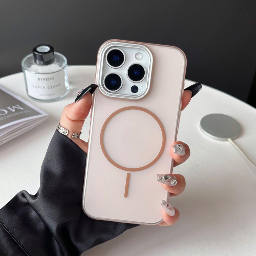 Simple transparent mobile phone case For IPhone15promax magnetic protective cover 16e For Apple case 14plus
