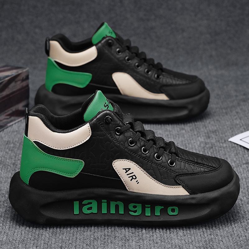 Casual Sports Daddy Shoes Alphabet Leather Forrest Gump Shoes High Top Bread Shoes 39