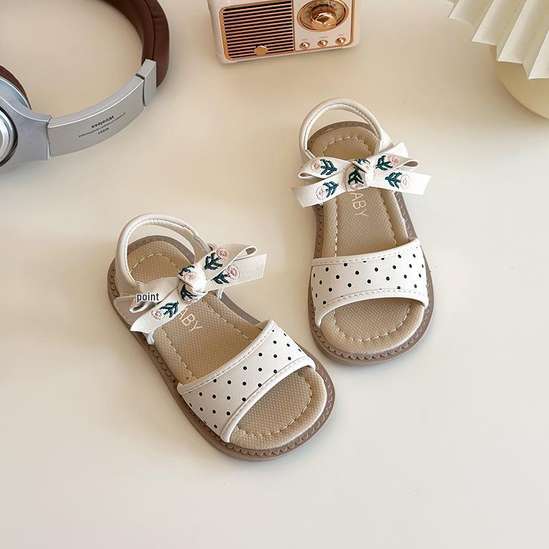 

Дышащие спортивные сандалии с закрытым носком для девочек в корейском стиле - Мягкая подошва Лето 2025 Size 24: 15.9cm бежевый