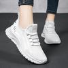 Women's Casual Sneakers Lace Up Flat Build Step Breathable Hundred Shoes