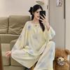 Women's Spring/Autumn Pajama Set: Long Sleeve & Pants, Loose Fit, Sweet Lazy Style, Suitable for Indoor & Outdoor Wear