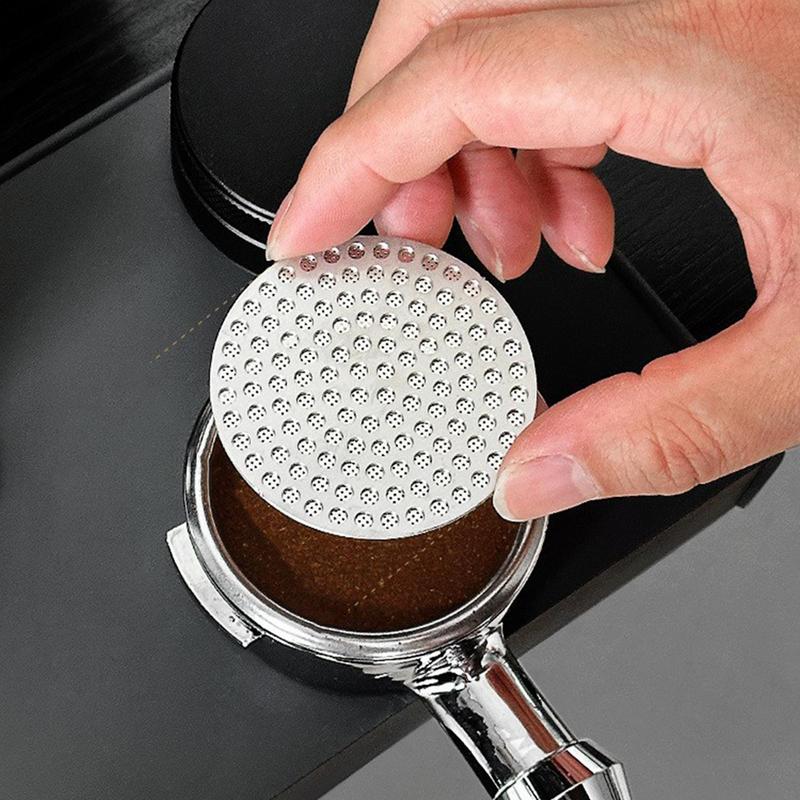 Stainless Steel Coffee Filter Mesh Plate 51/53/58mm Coffee Puck Screen Double Layer Fine Filter Screen uniform extraction sheet