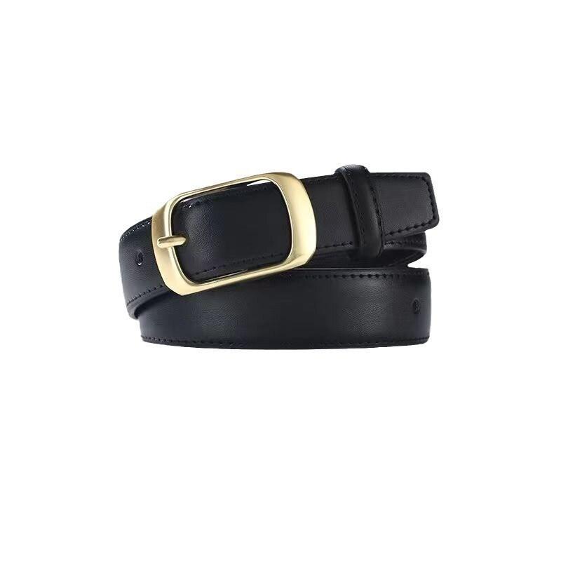 Ladies' New Trousers Pin Buckle Dress Decorative Skirt Casual Versatile Cowhide Thin Belt Women's Style