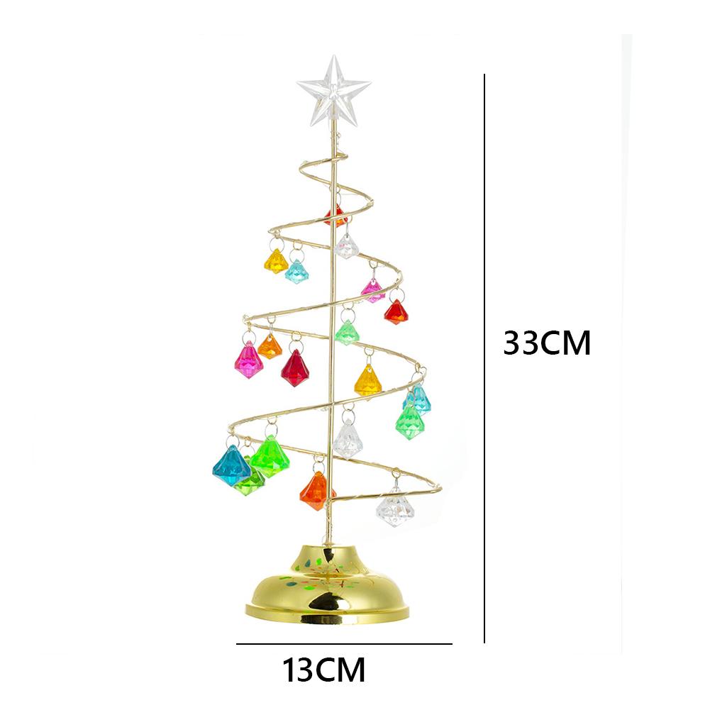 Crystal Star Christmas Tree LED Lights Battery Operated Desk Table Lamp Decorative Iron Tree for Living Room Bedroom