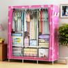 Bedroom Clothes Hanging Storage Wardrobe Dormitory Storage Cabinet Simple Cloth Wardrobe Fabric Steel Assembly Closet
