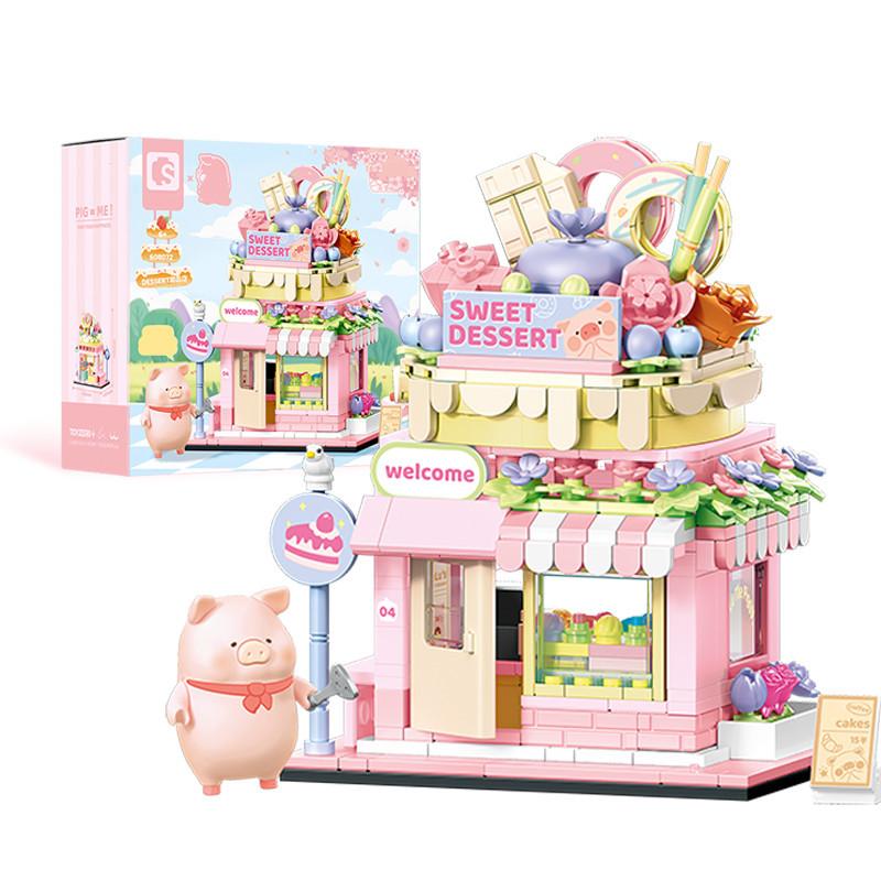 Non-Toxic Sembo City Streetscape Assemblage Building Blocks Dessert Burger Flower Shop Model Bricks Children Toys Kids Birthday Holiday Gifts