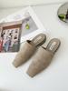 Fashion Flats Slippers Women Mules Female Slides 2025 New Footwear Slip On Mules Shoes Soft Flat Heel Outdoor Casual Dress Sandal Shoes