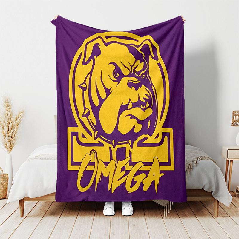 1pc Blanket Omega Psi Phi logo1 Print Design, Lightweight Blanket for Sofa, Bed- Soft &Warm, Gift for All Seasons like Christmas, Halloween