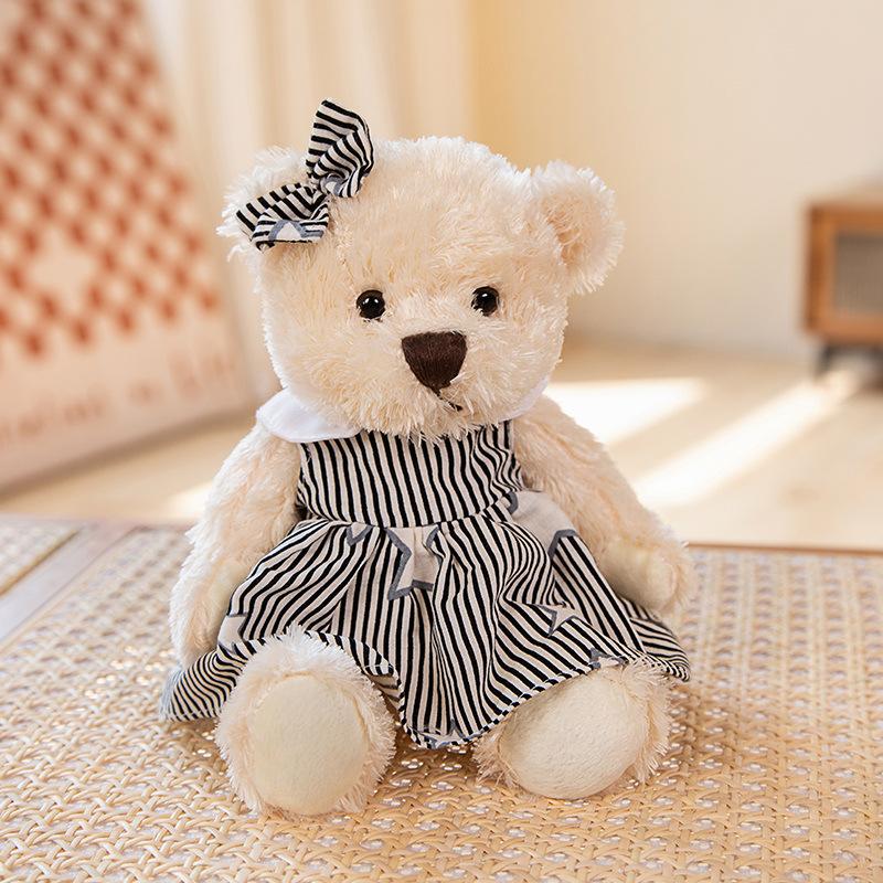 Niedlich Niedlich Angezogene Bärenpuppe Plüschtier Pastorales Blumenkleid Teddybärpuppe Puppe