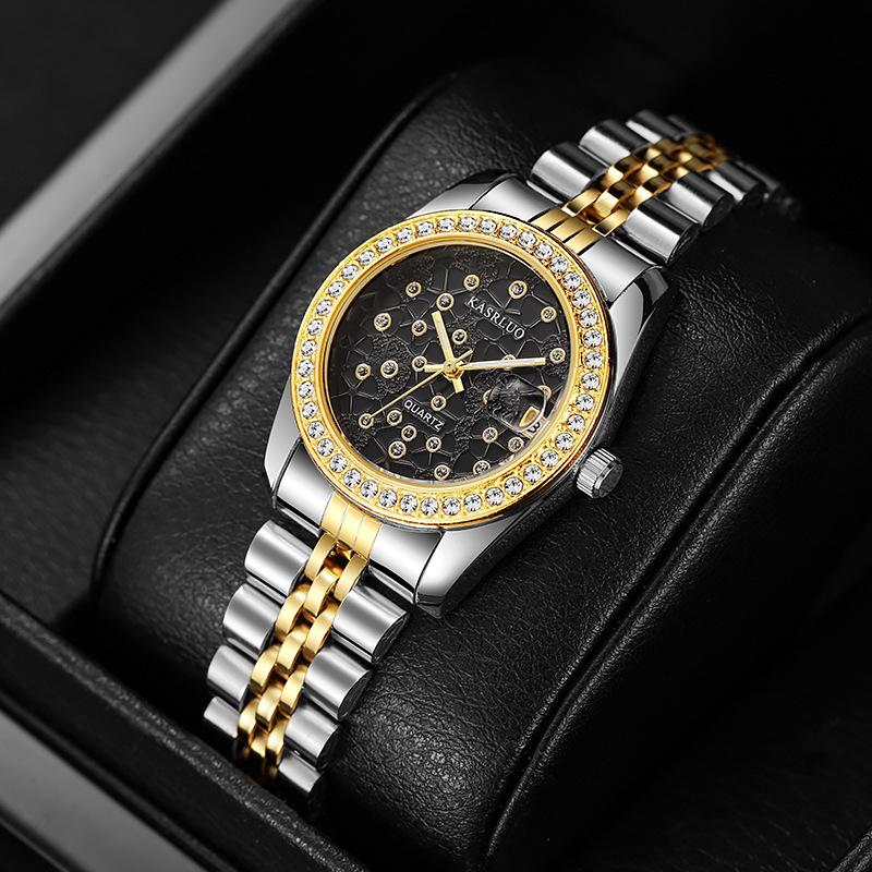 Casaro Classic Domestic Quartz Alloy Women'S Watch New Fashion Calendar Pointer Diamond-Encrusted Women'S Watch Luminous