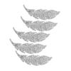 5pcs Iron On Rhinestone Patches Silver Leaves Pattern Patches Iron On Patches  For DIY Crafts