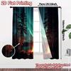 2pcs, 2D FLAT PRINTING Curtains (Without Rod) Aurora Campfire Popular Curtains&Window Treatment Fabric Curtains Holiday for