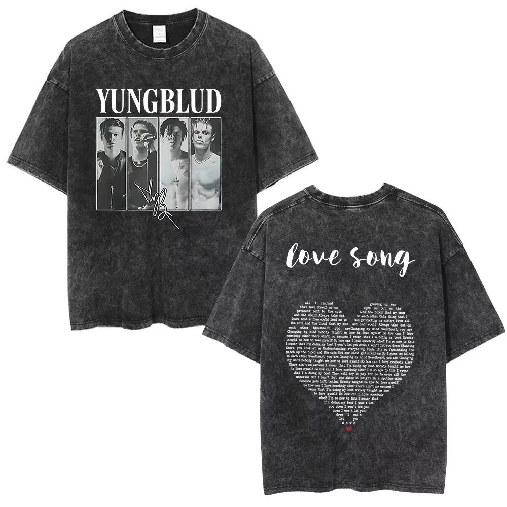 Washed Vintage Singer Yungblud IDOLS Album Merch Tshirt Men Women Clothing Fashion Short Sleeve Cotton Casual Oversized T Shirt