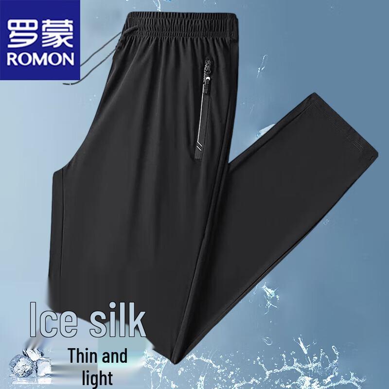 ROMON Men's Ice Silk Breathable Quick-Dry Casual Sport Pants