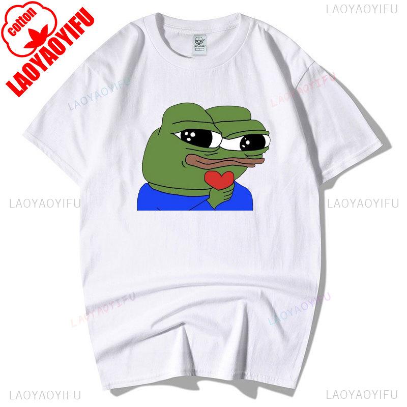 Sad Frog PEPE Funny Graphic T Shirts Summer Clothes for Man High Quality Cotton Short-sleev Tee-shirts Humor Camisetas Hombre