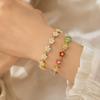Sparkling Flower Bracelet Light Luxury Dopamine Wrist Jewelry Colorful Zircon Bangle  Holiday Party