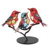 Ornamenti Uccelli su Ramo Artigianato Acrilico Colorati Vivaci Piatto Statua Animale Decorazione per Desktop Ufficio Casa
