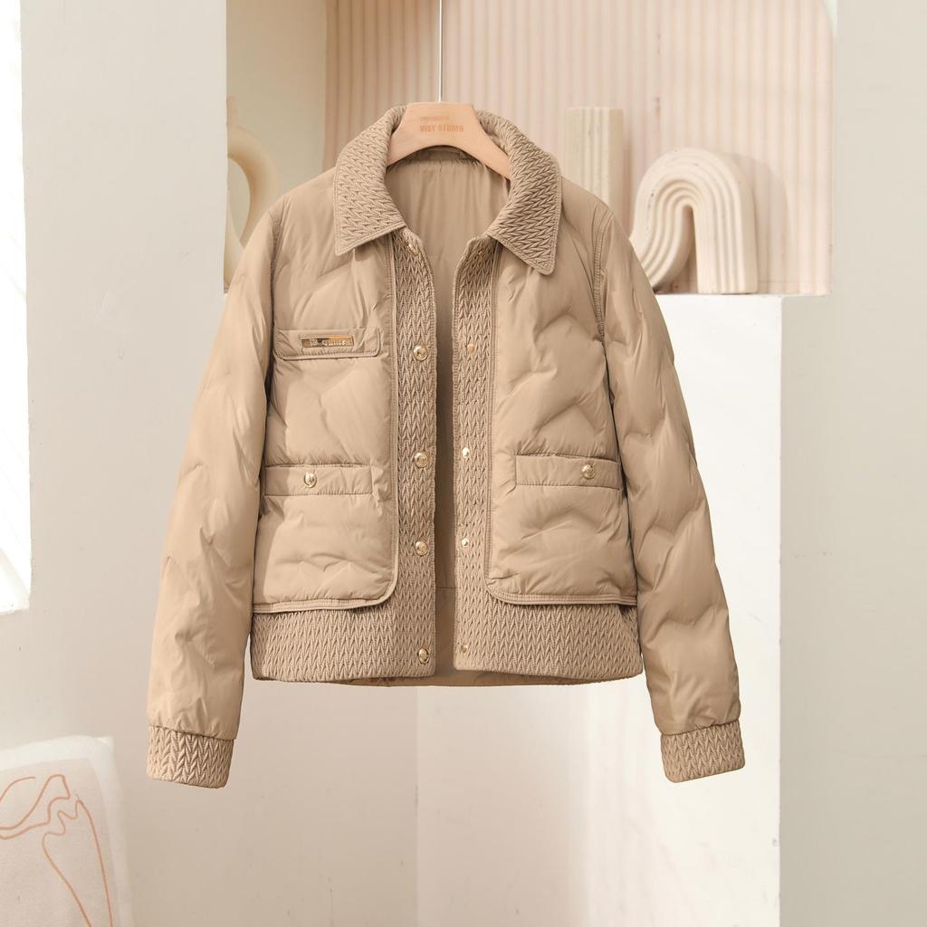 Women's 2025 Lightweight Short Down Jacket - Winter Fashion Polo Collar, Single-Breasted Design.