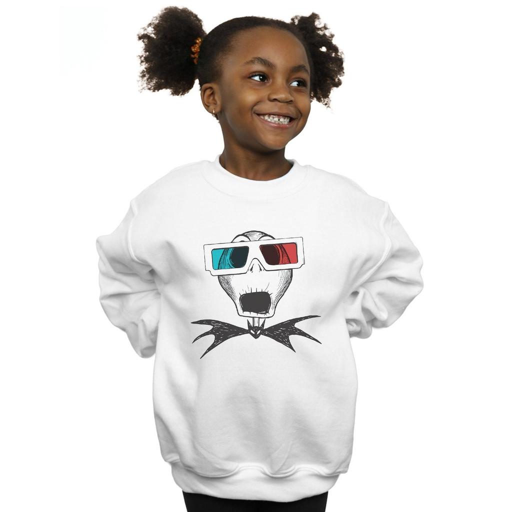 Disney Girls Nightmare Before Christmas Jack Skellington 3D Glasses Sweatshirt
