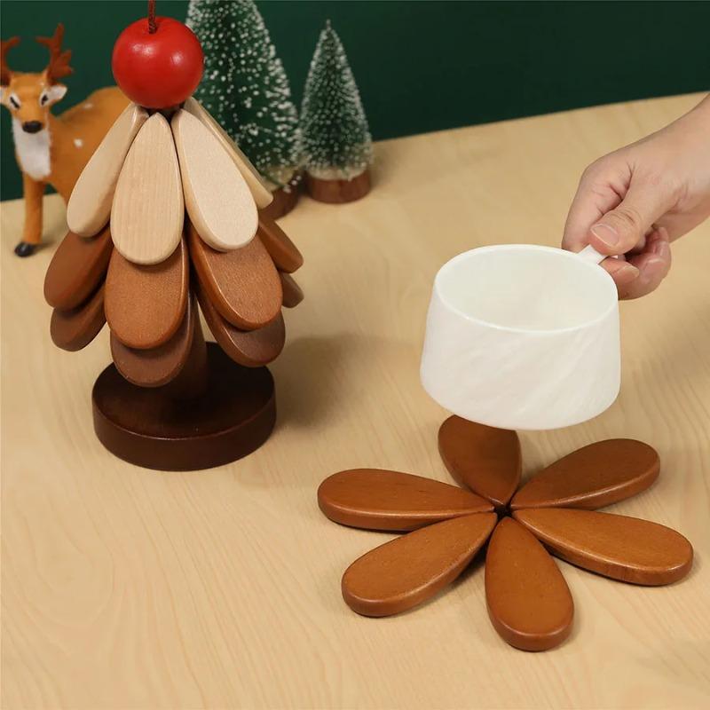 Tree Insulation Mat Solid Wood Dining Table Anti Scalding Mat Pot Mat Festival Gift Creative And Personalized Home Decoration