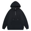 Solid Color Loose Half Zipper Hooded Sweatshirt Casual Long Sleeve Unisex Pullover Hoodie