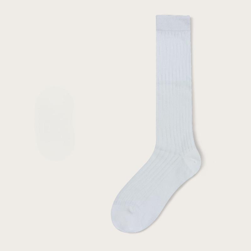 Ballet-style Dui Dui Socks for Women, Summer Thin Cotton Mesh Sweat-absorbing Mid-calf Socks, Spring and Autumn Solid-colored Calf Socks