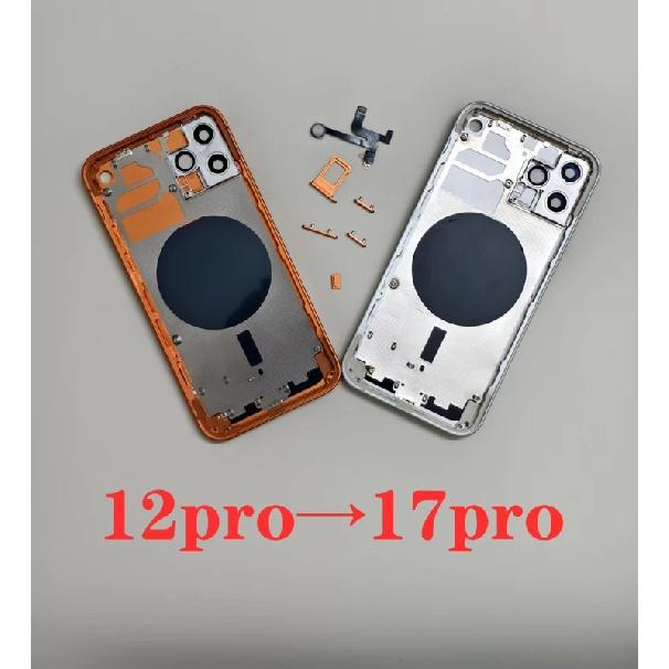Cover Posteriore Batteria per iPhone 12 Pro Converti in 17 Pro 12 Pro a 17 Pro Max Fai da te 12 Pro Come 17 Pro con Vassoio
