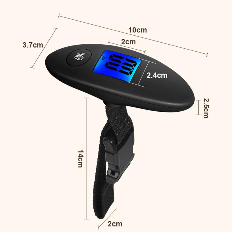 

40Kg/10G Portable Luggage Scale High Precision Travel Digital Hanging Scales with Webbing Belt Lcd Digital Electronic Luggage