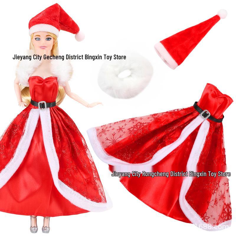 11-inch Barbie Doll Fashion Christmas Dress Set - 30cm Holiday Clothing Series