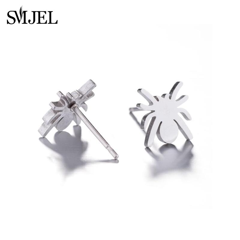 Stainless Steel Bat Stud Earrings For Women Men Punk Funny Halloween Party Gift Black Bat Earings Studs Jewelry Wholesale