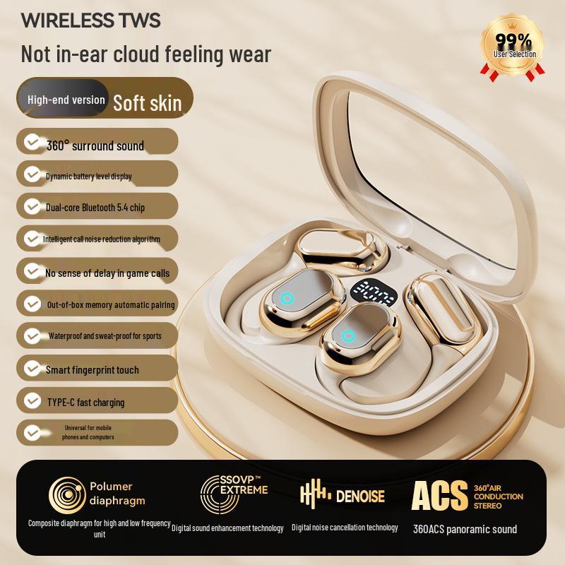 Burmester 2025 Wireless Bone Conduction Headphones - Open Ear Sport Earbuds for Running