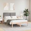 Bed Frame with Padded Headboard Light Grey 120 x 190 cm
