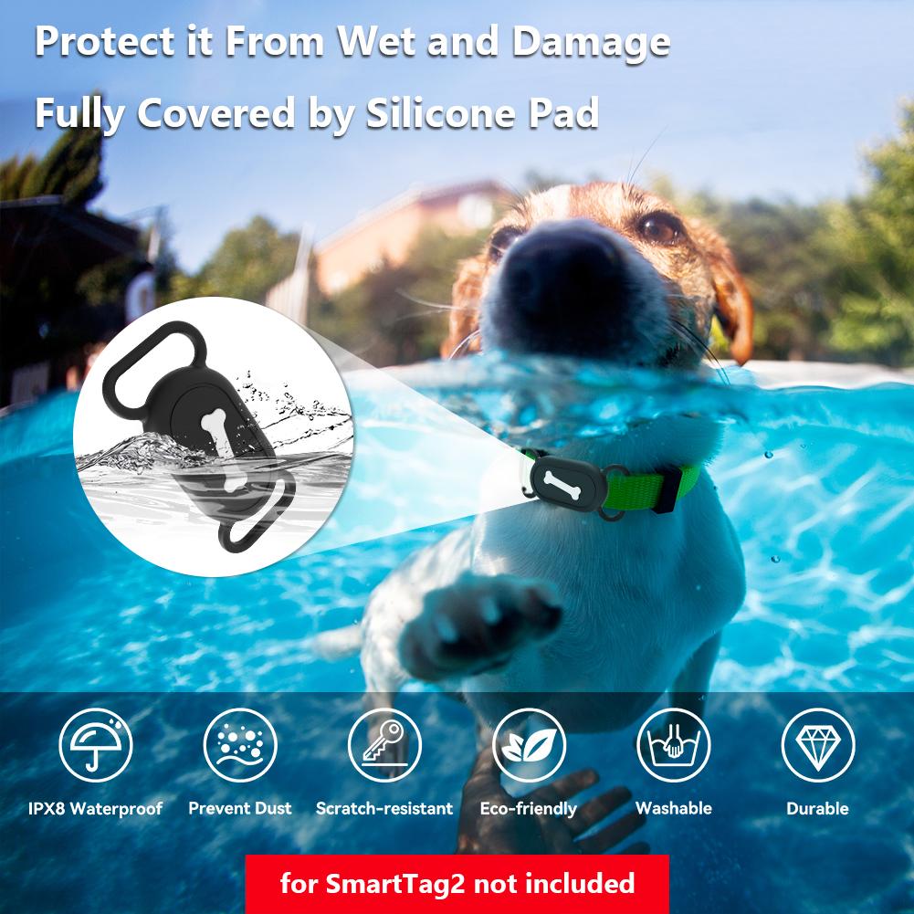 Silicone Case Waterproof Protective Cover Sleeve Dog Cat Collar Holder Anti-Drop Item Finder Cover for Samsung Galaxy SmartTag2