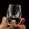 2Pcs/6Pcs Luxurious Crystal Golden Foil S Glass, 0.5Oz/15Ml, Exquisite Handcrafted Spirits Glasses For Whiskey, Vodka Cup