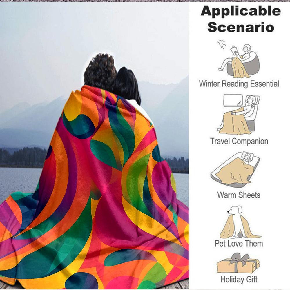 1pc Colorful Pattern Design Blanket Warm, Cozy, And Soft, Suitable for Sofas, Beds, Cars, And Office Use.Perfect for Camping And Travel, Making It a G