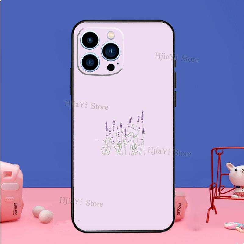 Minimalist Aesthetic Flower Case For iPhone 16 15 13 11 12 14 Pro Max XS XR X Plus 13 mini Soft Cover Fundas Capa Shell