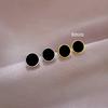 Round Shell Minimalist Stud Earrings Cold Men'S And Women'S Earrings Personality Temperament Banquet Earrings