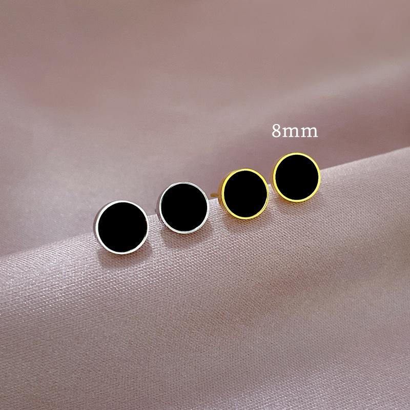 Round Shell Minimalist Stud Earrings Cold Men'S And Women'S Earrings Personality Temperament Banquet Earrings