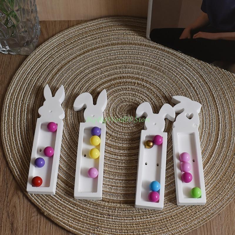 24TE 4 Cavity Easters Rabbit Silicones Molds Set for Unique Holiday Decorations Gift