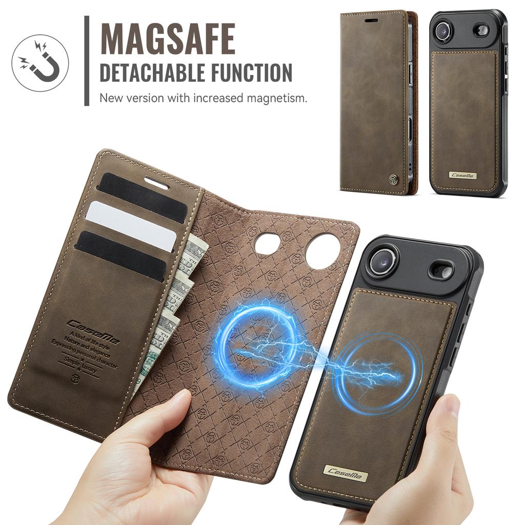 For iPhone Air Case CASEME C49 Compatible with MagSafe RFID Blocking Detachable Wallet Leather Phone Cover