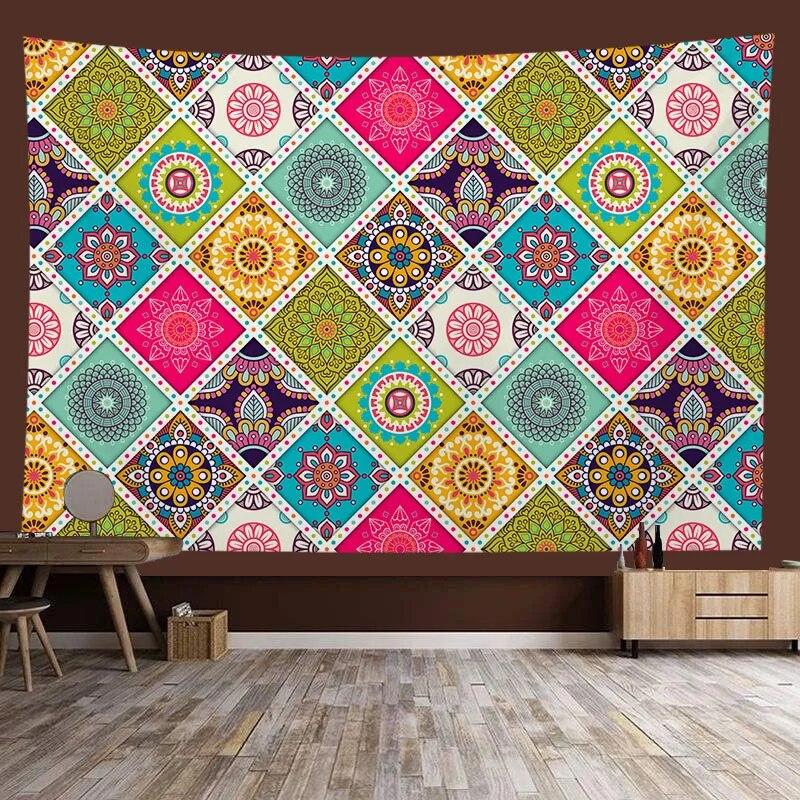 

Ретро этнический стиль Мандала подвесная ткань богемный гобелен украшение стены комната гостиная украшение дома 230x180cm