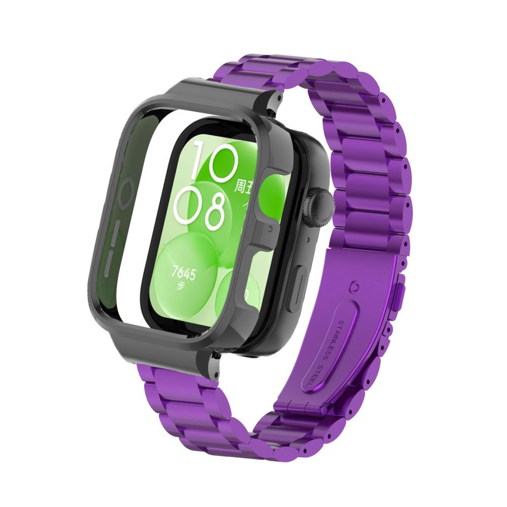 Protector de carcasa cu curea din otel inoxidabil pentru Huawei Watch Fit 3 Bratara metalica pentru ceas inteligent pentru huawei watch fit3 Band + Husa de protectie