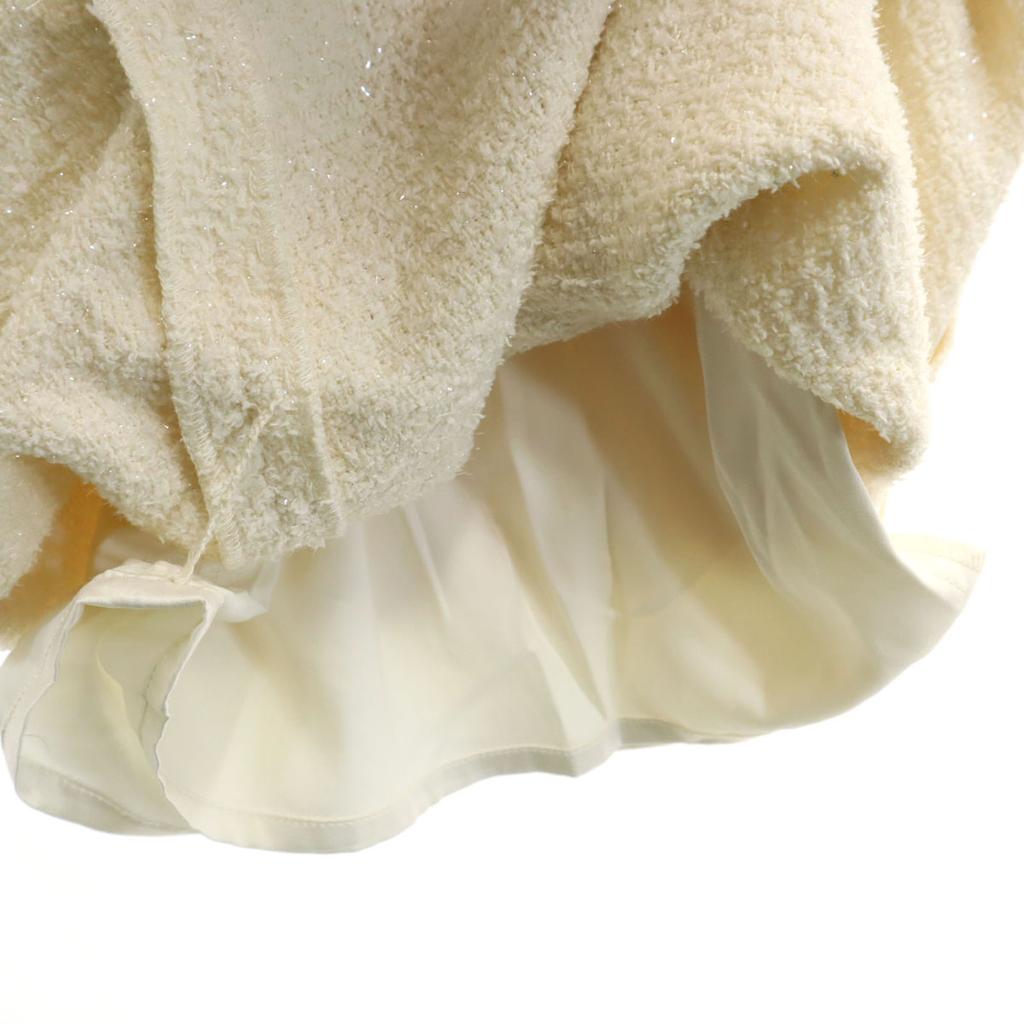 Unused Eimy Istoire Cutting Tweed Straight Pants M Ivory Women Used