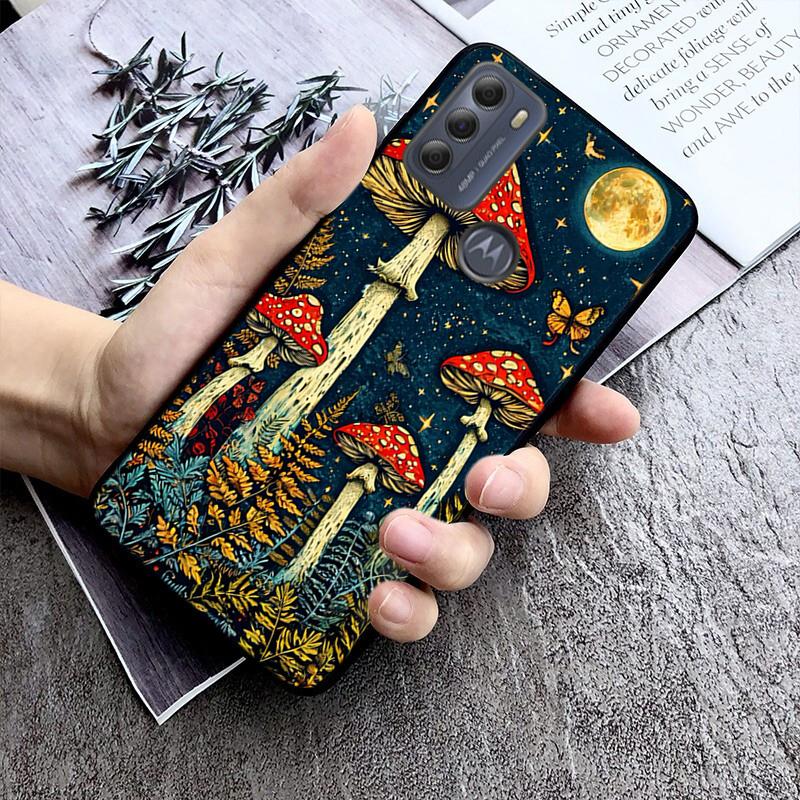 Trippy Mushroom Wizard Phone Case For Motorola G84 G22 G32 G34 G52 G10 G20 G30 G60 G60S G13 G50 G54 G62 G53 G72 G85 G24 Power