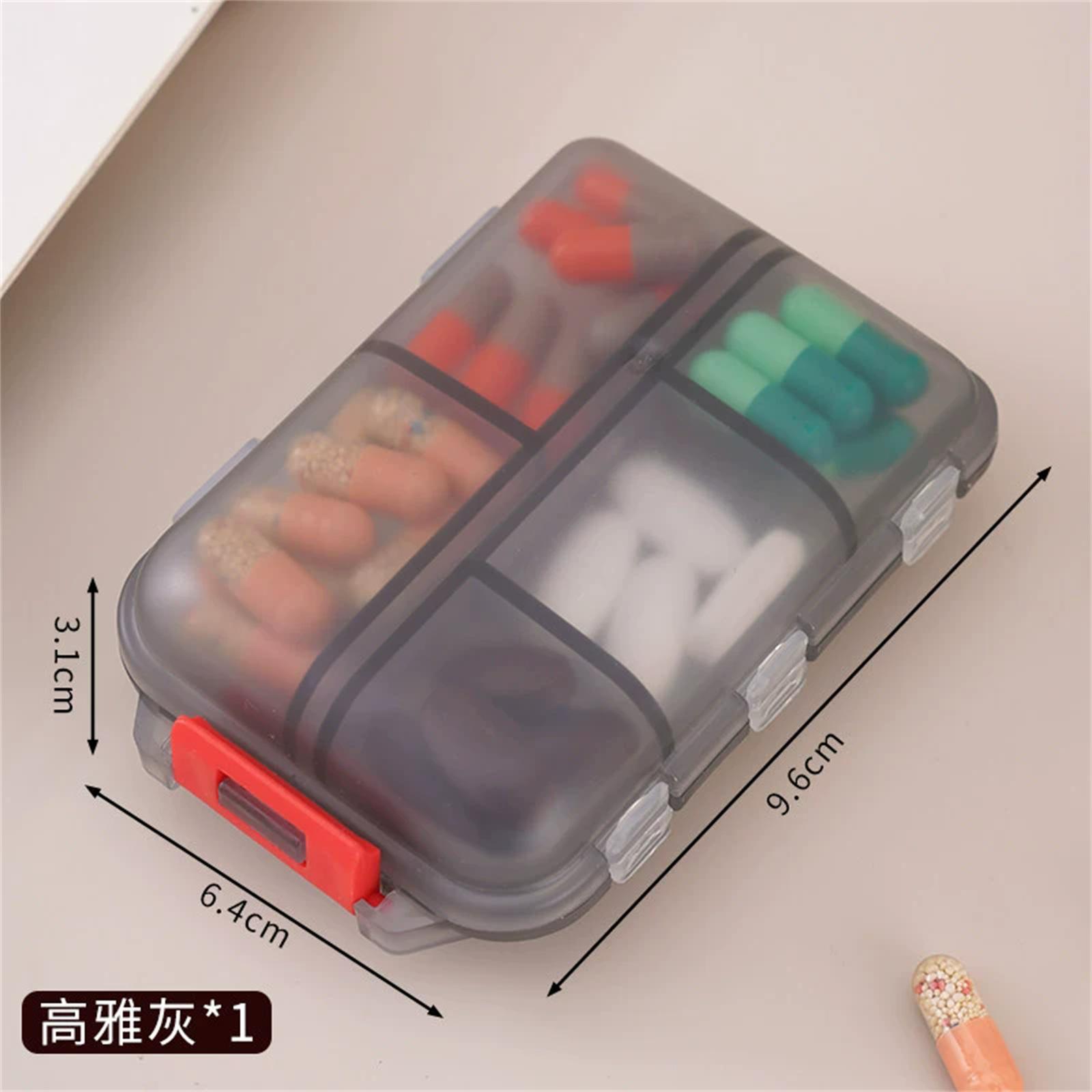 Compact Portable Pill Organizer Box with 10 Compartments Weekly Medicine Storage Case for Daily Tablet Sorting and Travel Use with Secure Lock One Size