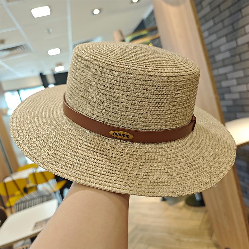 Seaside Beach Straw Hat Children Summer Sun Protection Big Brim Sun Hat Premium Top Hat French Flat Top Straw Hat
