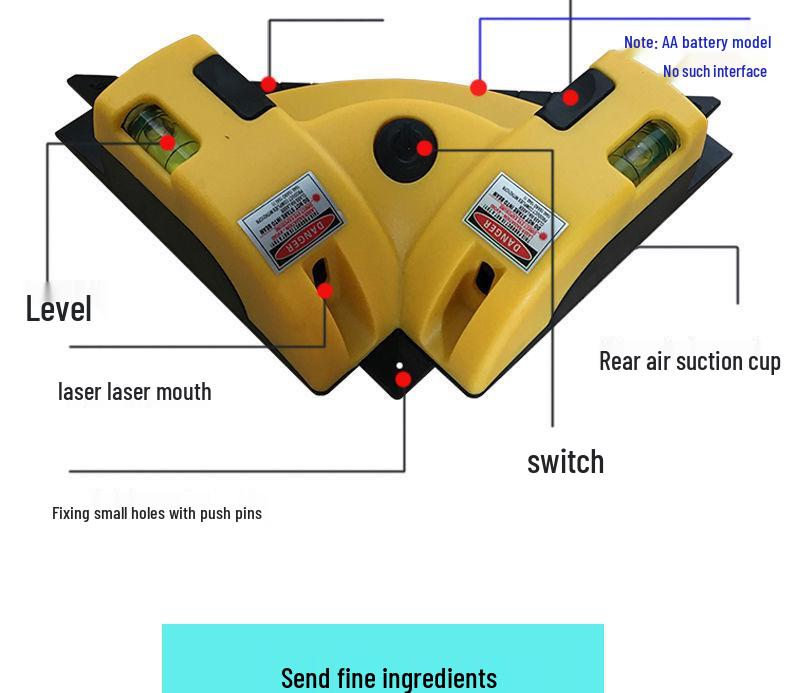 High-Precision Green Infrared 90° Angle Laser Level Tile Sticker