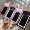 Korean PBT Cashmere Matte Dark Volume Lashes Extension Tray Soft 0.03 0.05 0.07mm J B C CC D DD L Cashmere Eyelash Extensions